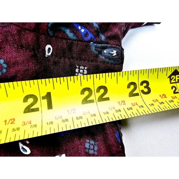 Ben Sherman Size Large Mens Burgundy Paisley Button Down Long Sleeve Logo Shirt - Picture 2 of 12